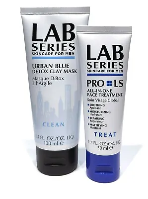 £30 • Buy Lab Series For Men Urban Blue Detox Clay Mask + Pro LS All-In-One Face Cream 