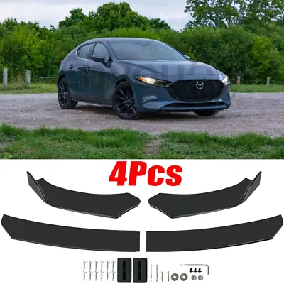 For Mazda 3 Sedan / Hatchback Black Front Bumper Lip Spoiler Splitter • $45.42