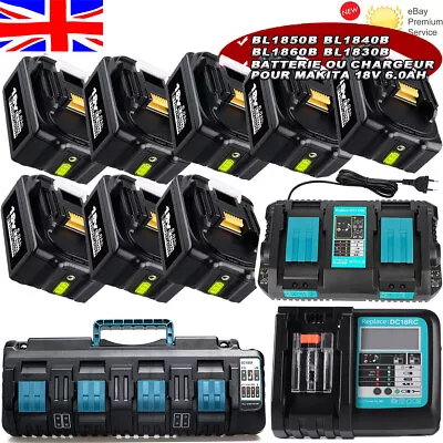 For Makita 18V Battery BL1860B 6.0Ah LXT Lithium BL1850B BL1840B BL1815N Charger • £31.90