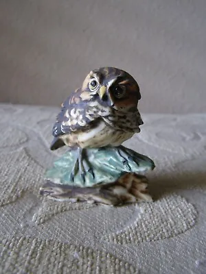 Vintage Capodimonte Italian Handpainted  Porcelain Owl Figurine Sculpture 2.5 H • $34.99