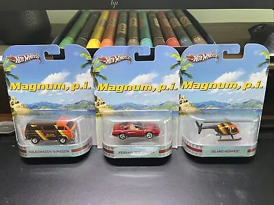 Hot Wheels Magnum PI Lot Of 3 : Ferrari 308 GTS Island Hopper & VW Sunagon Van • $499.99