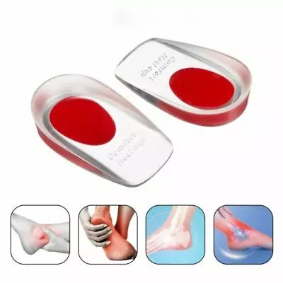 £2.99 • Buy Heel Support Shoe Pads Gel Silicone Orthotic Plantar Care Insert Insoles Cushion