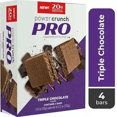 Power Crunch PRO Triple Chocolate High Protein Bar 20g Protein 2 Oz 4 Ct • $19.45