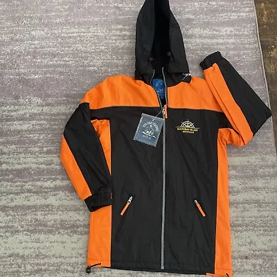 NEW Mackinac Island MICHIGAN Jacket Orange Hood Bear Trading Co Womens Small NWT • $16.82
