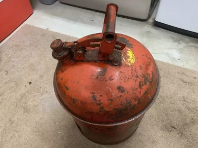 Vintage Eagle Red Metal 5 Gallon Gasoline Safety Can Good Condition • $29.90