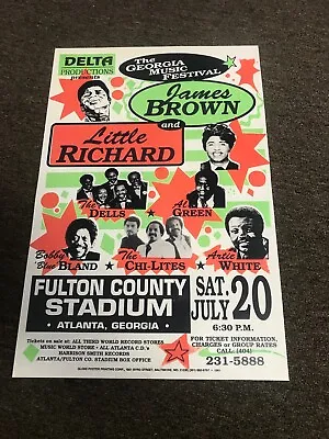 James Brown Little Richard Al Green Georgia Music Festival Concert Poster 12x18 • $8.99