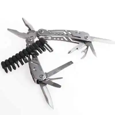 $22.99 • Buy Steel Multitool Camping Tool All In One Folding Pliers / Multi Tool Pocket Knife