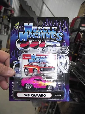 Muscle Machines 1/64 69 Camaro Pink Flamed NIB • $14.25