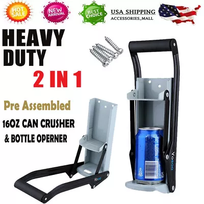 16 Oz Metal Can Crusher Heavy-Duty Wall-Mounted Smasher For Aluminum Black US • $20.99