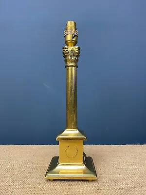 Corinthian Column Epitaph Antique Brass Table Lamp With Nice Detail • £75