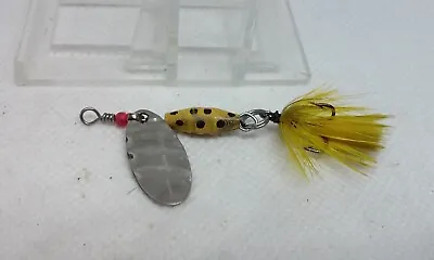 Vintage Glen L Evans SHYSTER Yellow/Black 5/8  Inline Spinner Fish 1/8oz Lure • $13.99