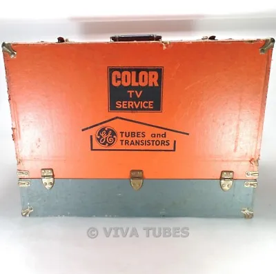$79.95 • Buy Vintage Large, Orange & Grey, GE, Radio TV Vacuum Tube Valve Caddy Carrying Case