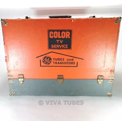 $79.95 • Buy Vintage Large, Orange & Grey, GE, Radio TV Vacuum Tube Valve Caddy Carrying Case