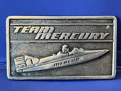 Vintage 1976 Team Mercury Speedboat Metal Belt Buckle Free Shipping Not Cleaned • $65