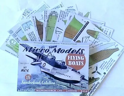 Micromodels FLYING BOATS SUNDERLAND & CATALINA SET AVV MicroNewModels Card Model • £6.75