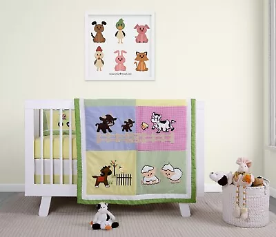 BabyFad 9 Piece Barnyard Farm Baby Crib Bedding Set • $119.99