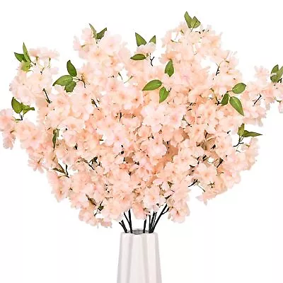 Champagne Faux Cherry Blossom Branches Artificial Cherry Blossom Stems Cherr... • $42.57