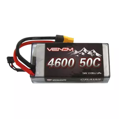 Venom 4600mah 50c 2S 7.4v Crawler LiPo Shorty W/ XT60 15202 • $48.16