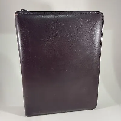 Franklin Quest Classic 7 Ring Handcrafted Planner Binder Burgundy Leather Vtg • $34.99