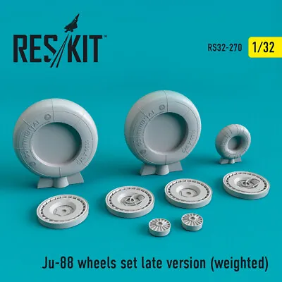 Ju-88 Wheels Set Late Version  (weighted) (Upgrade Set) 1/32 ResKit RS32-0270 • $14.50