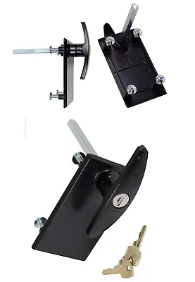 GARADOR Garage Door T Bar Lock Locking Handle Black Locking MK4 SPRINGS On Door • £15.95