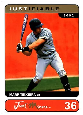 2002 Justifiable #36 Mark Teixeira   Rookie Texas Rangers • $1.90