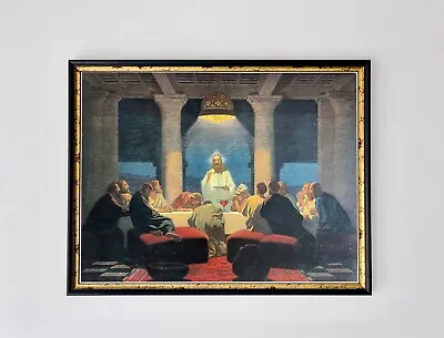 The Last Supper Vintage Christian German Print 1930s Framed • £260