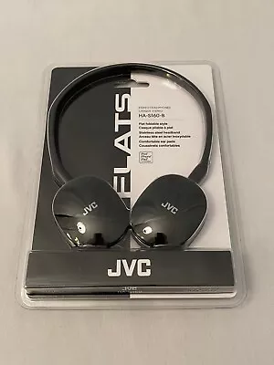 Jvc Black Foldable  Flat On Ear Adjustable Ha-s160-b Headphones 4' Cord Flats • $14.99