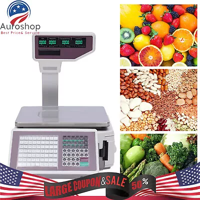 Commercial Barcode Scale With Thermal Label Printer And LCD Display USA • $323