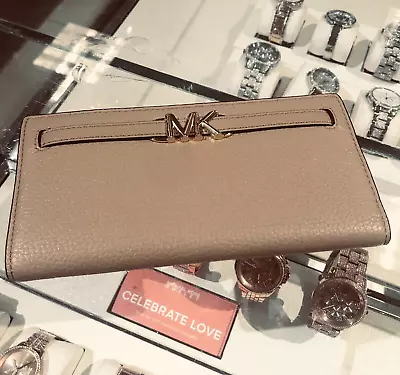 Michael Kors Reed Large Leather Snap MK Wallet Credit Card ID Holder - Camel • $77