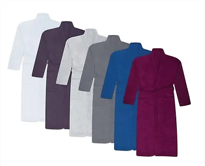 100% Cotton Terry Towelling Shawl Bath Robe Mens & Ladies Dressing Gown Bathrobe • £12.99