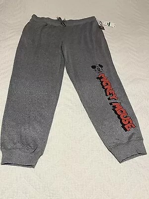 NWT Disney Brand Mickey Mouse Soft Pajama Sleepwear Lounge Pants L Gray READ • $17.50