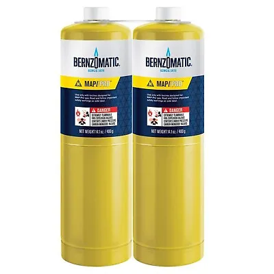 (2) 14.1 Oz Bernzomatic Pre-Filled MAP-Pro Gas Torch Style Cylinder - Pack Of 2 • $39.99
