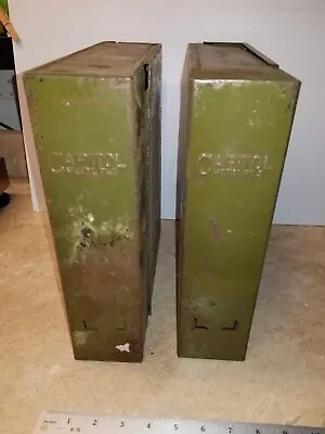 2x Vintage CAPITOL Latching Metal File / Document Boxes • $29.99