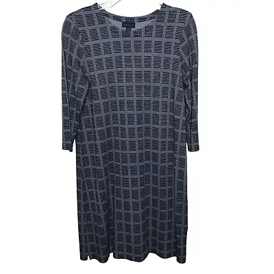 J. Jill Wearever Collection Windowpane Plaid Dress Size Small Neutral Minimal • $18.99