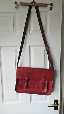 Cambridge Satchel Bag Embossed Red 13.5 Inches • £25