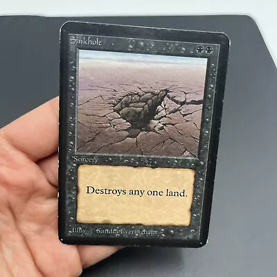 MTG — ALPHA Sinkhole MP W/ Crease Dmg (see Pics) — Magic The Gathering • $75