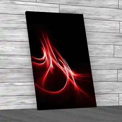 Abstract Light Swirls Red Canvas Print Large Picture Wall Art • £41.95