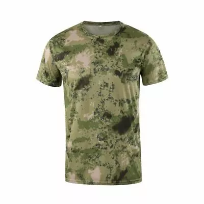 Men's Tactical T-Shirt Army Military Combat Summer Quick Dry Casual Camo Hiking • $13.29