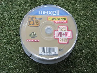 25 Maxell DVD+RW Disc 4.7GB 120Min Spindle DVD Rewritable Blank Discs - 275894 • £21.99