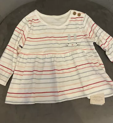 Bnwt M&S Baby Girls Striped Tunic/ Dress 0-3 Months 6kg 13lb 4oz • £4.99