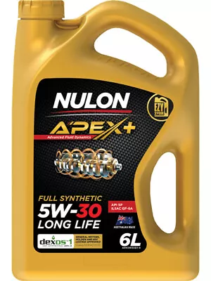 Nulon Apex+ 5W-30 Long Life Engine Oil 6L Full Synthetic (APX5W30D1-6) • $86.54