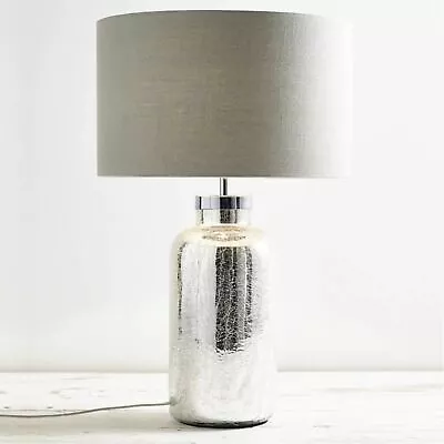 £44.99 • Buy Modern Mercury Glass Bottle Base Table Lamp Bedside Light W/Shade BHS Ulrica