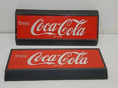 2 Enjoy Coca Cola Coke Soda Plastic Vintage Menu Advertising - 12.5 X 5.5 • $50.96