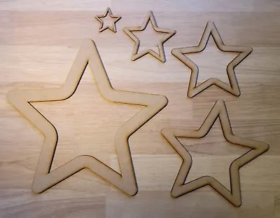 £1.65 • Buy Wooden Large Stars Craft Shape 5- 60cm MDF Embellishment Cutout Decoration