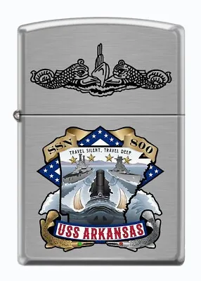 USS Arkansas (SSN-800) Submarine Zippo MIB   Brushed Chrome • $30