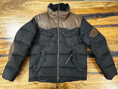 RLX Ralph Lauren Western Leather Down Ski Puffer Jacket (Moncler Canada Goose) • $569.97