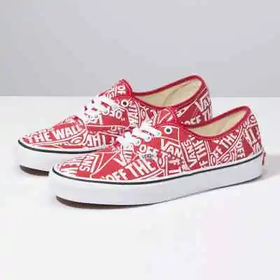 Vans Authentic OTW Repeat Canvas In Red True White VN0A38EMUKL Mens Size 11.5 12 • $49.99