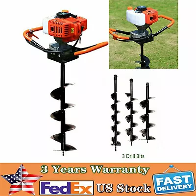 72CC/52CC Post Hole Digger Gas Powered Earth Auger Borer Ground + 4  6  8  Bits • $130