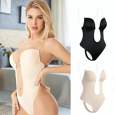 Women Backless Body Shaper Deep U Plunge Bra Corset Strapless Invisible Wedding • $9.55